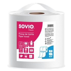   Törlőpapír, 100 százalék  cellulóz, tekercses, 212,6 m,  26,5 cm átmérő, 2 rétegű, SOVIO (KHH854)
