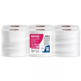   Toalettpapír, 2 rétegű, 80,75 m, 18 cm átmérő, SOVIO (KHH855)