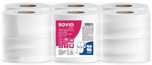 Toalettpapír, 2 rétegű, 80,75 m, 18 cm átmérő, SOVIO (KHH855)