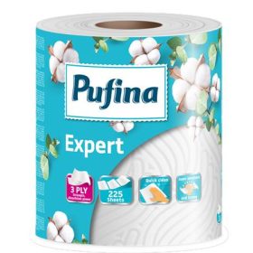  Háztartási papírtörlő, 3 rétegű, 225 lap, 1 tekercses, PUFINA Expert (KHH875)