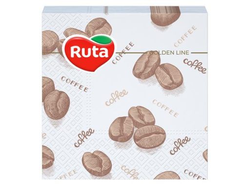 Szalvéta, 1/4 hajtogatott, 2 rétegű, 24x24 cm, 40 db, RUTA Coffee (KHH878)