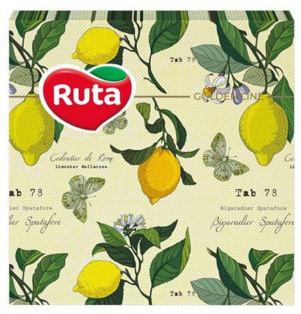 Szalvéta, 1/4 hajtogatott, 2 rétegű, 33x33 cm, 20 db, RUTA Kitchen (KHH879)