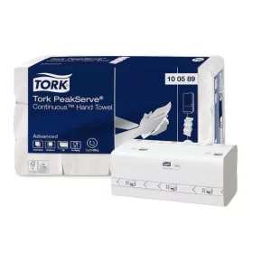   Kéztörlő, hajtogatott, H5 rendszer, 1 rétegű, Advanced, TORK PeakServe, fehér-szürke nyomat (KHH889)