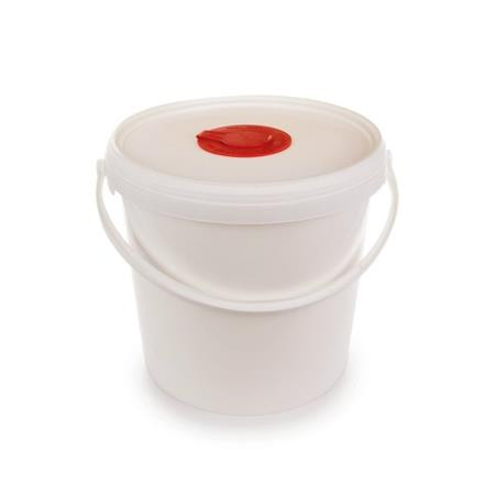 Vödör szöszmentes törlőkendő adagolásához, visszazárható fedéllel, 6,5 l, fehér (KHH896)