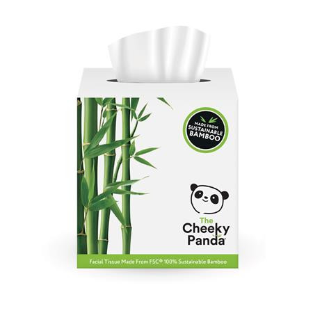 Kozmetikai kendő, bambusz, 3 rétegű, 56 lap, CHEEKY PANDA, fehér (KHH899)