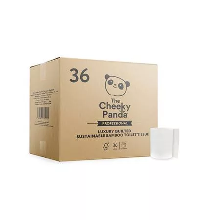 Toalettpapír, bambusz, 3 rétegű, kistekercses, 36 tekercs, CHEEKY PANDA, fehér (KHH902)