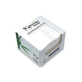   Koktélszalvéta, bambusz, 1/4 hajtogatott, 2 rétegű, 25x25 cm, 100 db, CHEEKY PANDA, fehér (KHH903)