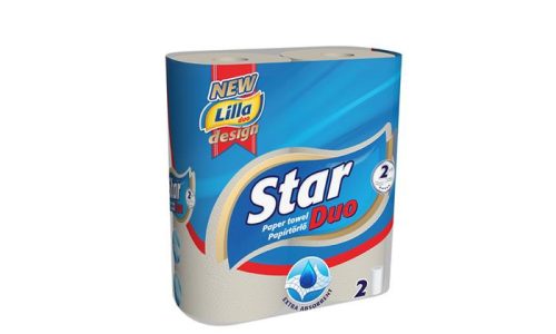 Háztartási papírtörlő, 2 rétegű, 2 tekercses, Star Duo (KHHVP027)