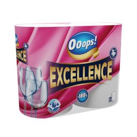   Háztartási papírtörlő, 3 rétegű, 2 tekercses, OOOPS Excellence (KHHVP058)