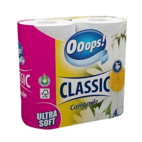   Toalettpapír, 3 rétegű, kistekercses, 4 tekercs, OOOPS Classic, kamilla (KHHVP063)