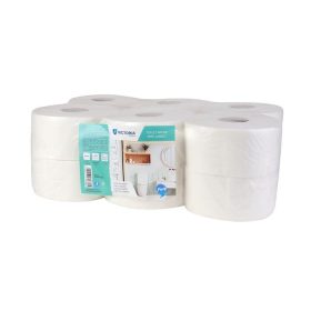  Toalettpapír, 2 rétegű, 19 cm átmérő, VICTORIA HYGIENE, Fine Mini Jumbo, fehér (KHHVT19S)