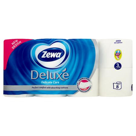 Toalettpapír, 3 rétegű, kistekercses, 8 tekercs, ZEWA Deluxe, fehér (KHHZ02)
