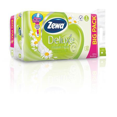 Toalettpapír, 3 rétegű, kistekercses, 16 tekercs, ZEWA Deluxe, kamilla (KHHZ23)
