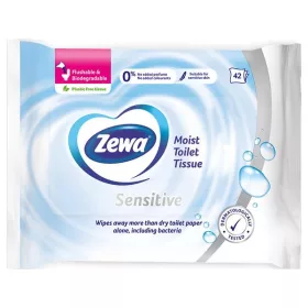 Toalettpapír, nedves, 42db, ZEWA, sensitive (KHHZ28)