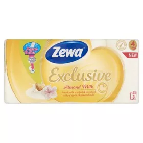   Toalettpapír, 4 rétegű, kistekercses, 8 tekercs, ZEWA Exclusive, almond blossom (KHHZ30)