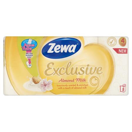 Toalettpapír, 4 rétegű, kistekercses, 8 tekercs, ZEWA Exclusive, almond blossom (KHHZ30)