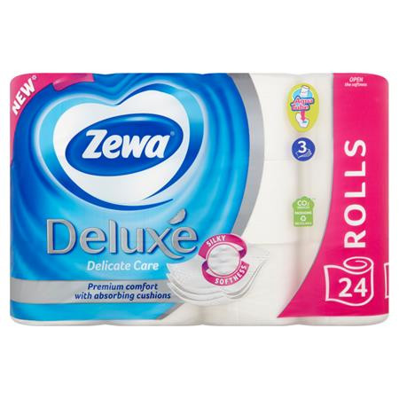 Toalettpapír, 3 rétegű, kistekercses, 24 tekercs, ZEWA Deluxe, fehér (KHHZ43)