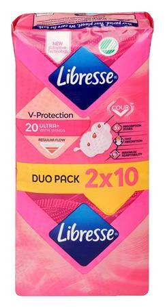 Egészségügyi betét, ultra normál, szárnyas, 2X10 db, LIBRESSE (KHHZ45)