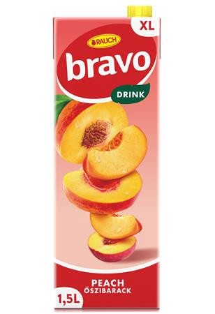Gyümölcsital, 25 százalék , 1,5 l, RAUCH Bravo, őszibarack (KHI162)