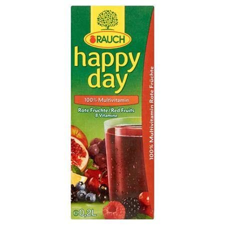 Gyümölcslé, 100 százalék , 0,2 l, RAUCH Happy day, piros multivitamin (KHI449)
