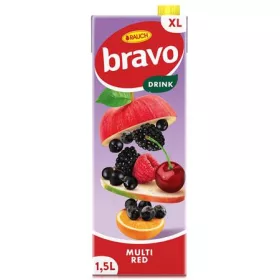   Gyümölcsital, 12 százalék , 1,5 l, RAUCH Bravo, piros multivitamin (KHI456)