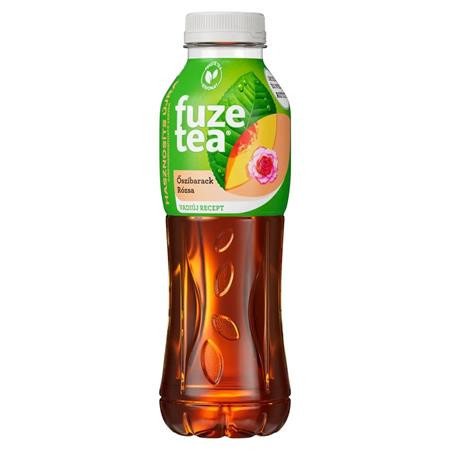 Üdítőital, szénsavmentes, 0,5 l, FUZETEA, barack-rózsa (KHI471V)