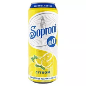   Alkoholmentes sör, 0,5 l, dobozos, SOPRONI 0.0 százalék , citrom (KHI481V)