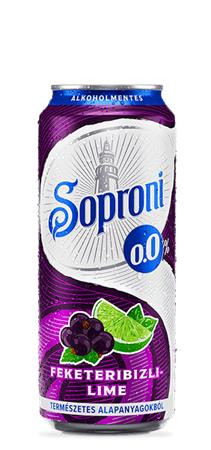 Alkoholmentes sör, 0,5 l, dobozos, SOPRONI 0.0 százalék , feketeribizli-lime (KHI482V)