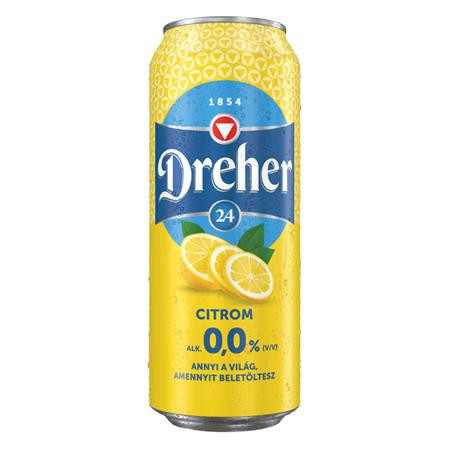 Alkoholmentes sör, 0,5 l, dobozos, DREHER 24, citrom (KHI486V)