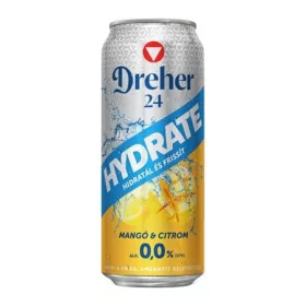   Alkoholmentes sör, 0,5 l, dobozos, DREHER 24 Hydrate, mangó-citrom (KHI488V)