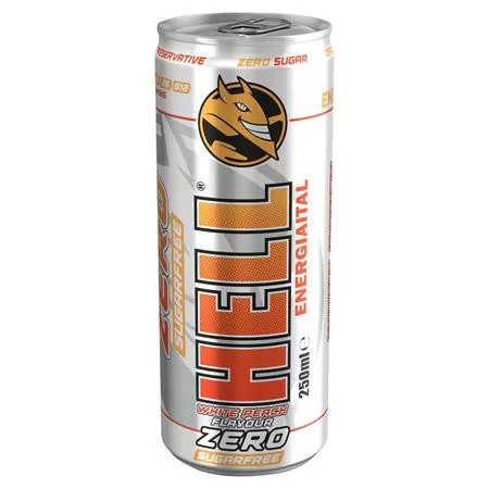 Energiaital, cukormentes, 250 ml, HELL White Peach Zero (KHI528V)