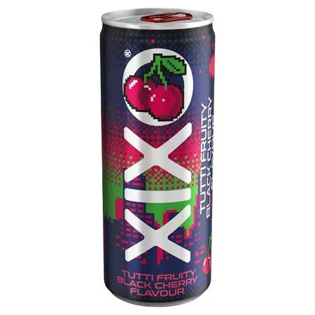 Üdítőital, szénsavas, 250 ml, XIXO Tutti Fruity, fekete cseresznye (KHI538V)