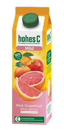 Gyümölcslé, 100 százalék , 1 l, HOHES C Mild Juice, pink grapefruit-alma-narancs (KHIH06)