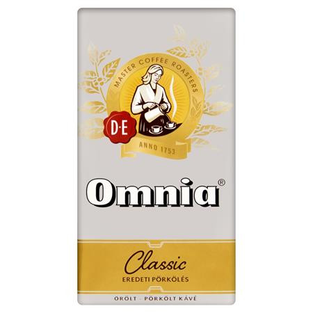 Kávé, pörkölt, őrölt, vákuumos csomagolásban, 250 g, DOUWE EGBERTS Omnia (KHK001)
