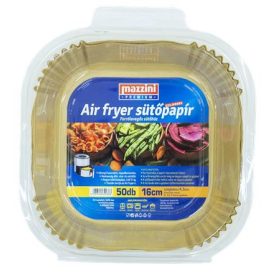   Sütőpapír, szilikonos, Air Fryer készülékhez, szögletes, 16 cm, 50 db, MAZZINI Premium (KHK1006)