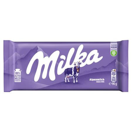 Táblás csokoládé, 90 g, MILKA, alpesi tej (KHK1062)