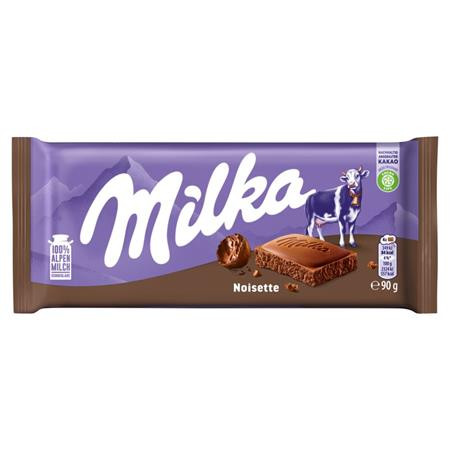 Táblás csokoládé, 90 g, MILKA Noisette (KHK1063)