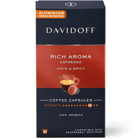 Kávékapszula, Nespresso® kompatibilis, 10 db, DAVIDOFF Rich Aroma (KHK1065)