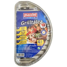   Grilltálca, 19x32 cm, félkör alakú, 4 db, MAZZINI Premium (KHK1073)