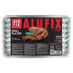   Grilltálca, 34,5x22,5 cm, négyszögletű, 3 db, ALUFIX (KHK1076)