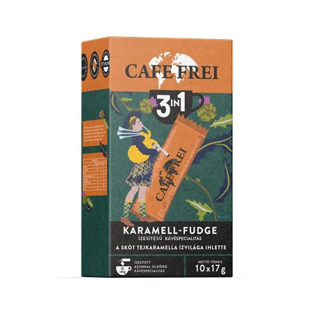 Instant kávé, 10x17 g, CAFE FREI Skót Karamell-Fudge 3 in 1 (KHK1085)
