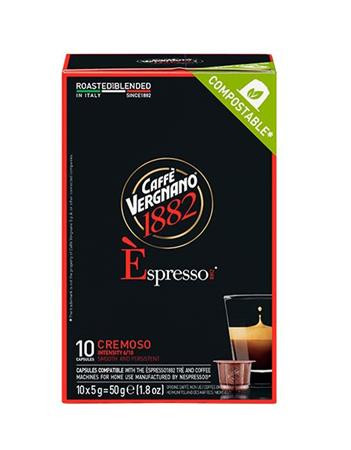 Kávékapszula, Nespresso&reg; kompatibilis, 10 db, CAFFÉ VERGNANO Espresso Cremoso (KHK1110)