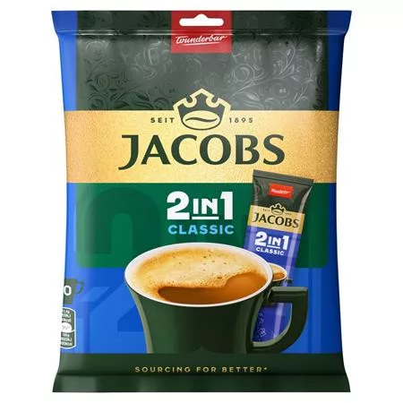 Instant kávé stick, 10x12,4 g, JACOBS 2in1 (KHK1124)