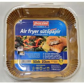   Sütőpapír, szilikonos, Air Fryer készülékhez, szögletes, 23 cm, 50 db, MAZZINI Premium (KHK1125)