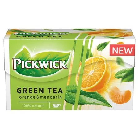 Zöld tea, 20x1,5 g, PICKWICK, narancs-mandarin (KHK1127)