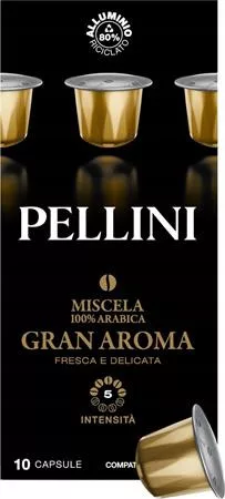 Kávékapszula, Nespresso&reg; kompatibilis, 10 db, PELLINI, Gran Aroma (KHK1138)