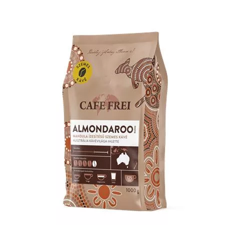 Kávé, pörkölt, szemes, 1000 g, CAFE FREI Almondaroo mandulás (KHK1155)