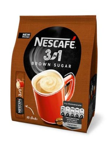 Instant kávé stick, 10x16,5 g, NESCAFÉ 3in1, barna cukorral (KHK162B)
