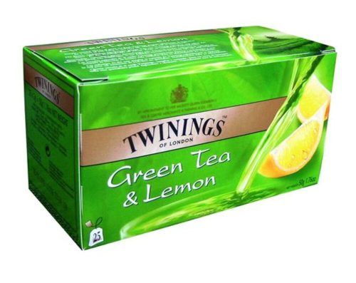 Zöldtea, 25x1,6 g, TWININGS Green Tea & Lemon (KHK283)