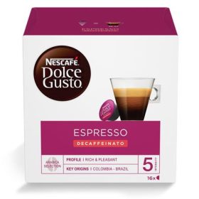   Kávékapszula, 16x6 g, NESCAFÉ DOLCE GUSTO Espresso, koffeinmentes (KHK364)